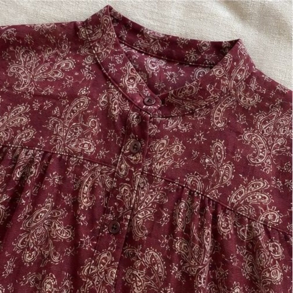 Taupe Button Blouse - Picture 4 of 6